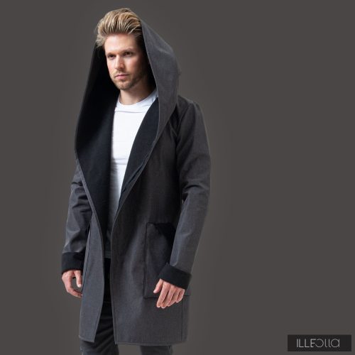 Big hoodie Fodor - melangegray black