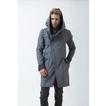 Men’s Coat with Large Hood FODOR –  Casual Elegance - gray melange 