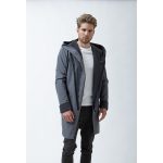 Men’s Coat with Large Hood FODOR –  Casual Elegance - gray melange 