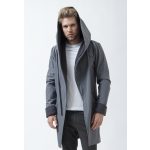 Men’s Coat with Large Hood FODOR –  Casual Elegance - gray melange 