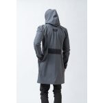 Men’s Coat with Large Hood FODOR –  Casual Elegance - gray melange 