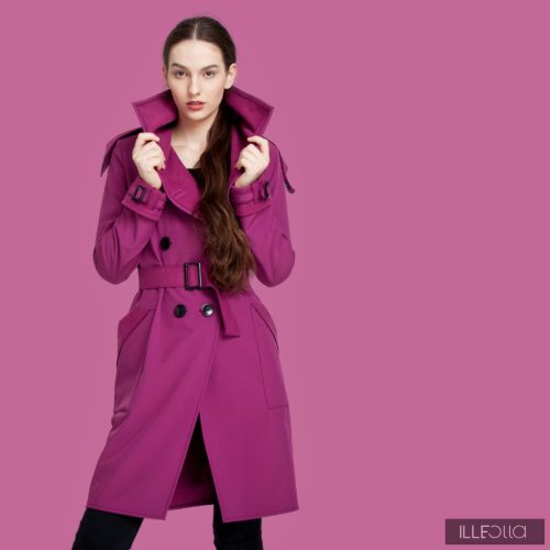 Elegáns Fortuna trench coat - ciklámen - S
