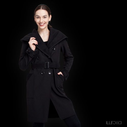 Elegant Fortuna trench coat - black