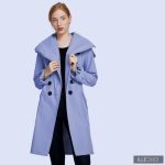 Elegáns Fortuna trench coat - lavender blue