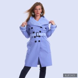 Elegáns Fortuna trench coat - lavender blue