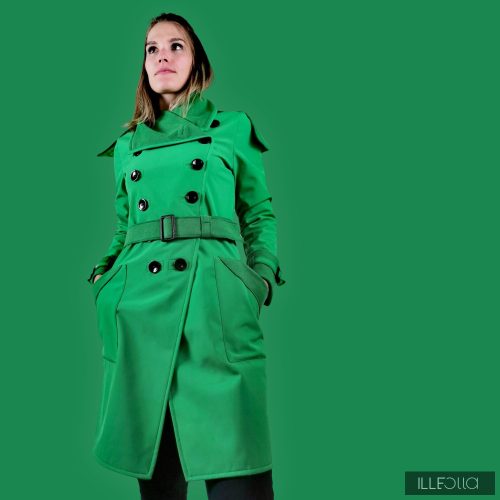 Elegáns Fortuna trench coat - zöld