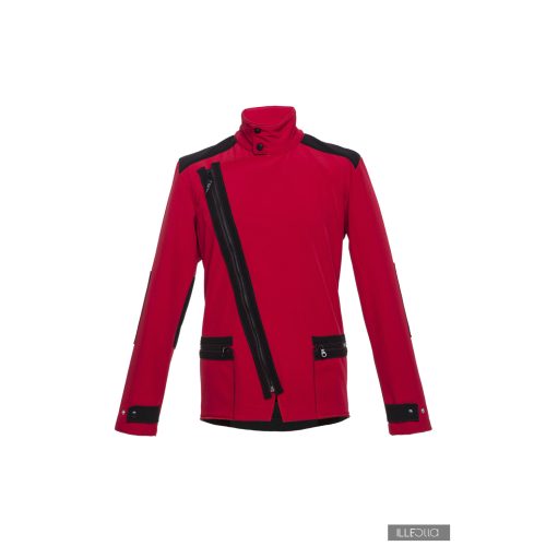 Frederik - kifutott - meggypiros/fekete férfi átmeneti rövid kabát