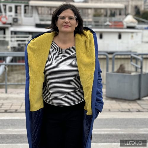 Gertrúd 2.0 winter coat - midnightblue/mustard yellow  XS