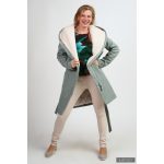 Gertúd 2.0 winter coat - melange mint green/ off white