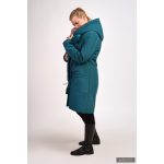 Gertrú  télikabát babahordozó panel - melange türkiz / sötét türkiz