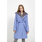 Gertrúd  női télikabát bélelt softshell - levendulakék/szürke M