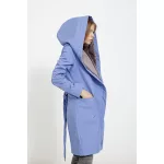 Gertrúd  női télikabát bélelt softshell - levendulakék/szürke M