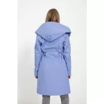 Gertrúd  női télikabát bélelt softshell - levendulakék/szürke M