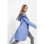 Gertrúd  női télikabát bélelt softshell - levendulakék/szürke M