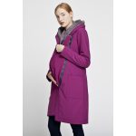 Gertrud winter coat maternity panel- cyclamen/gray