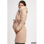 Gertrud winter coat maternity panel- beige/beige