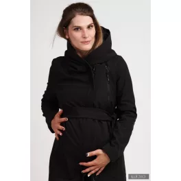 Gertrud winter coat maternity panel- black/gray