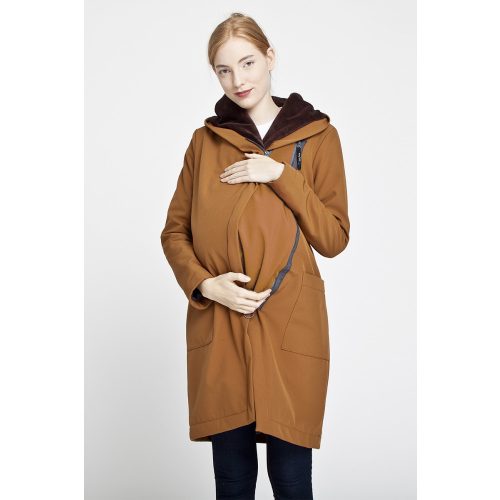 Gertrud winter coat maternity panel- caramell/brown