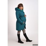 Gertrú  télikabát kismama panel - melange türkiz / sötét türkiz