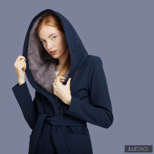 Gertrud winter coat - navyblue/gray