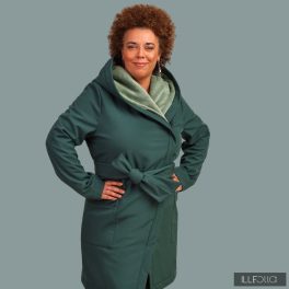 Gertrud winter coat - emerald green/  mint green 