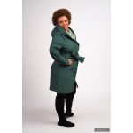 Gertrud winter coat - emerald green/  mint green XS