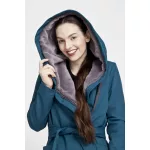 Gertrud winter coat - darkpetrol/gray