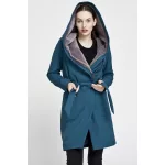 Gertrud winter coat - darkpetrol/gray