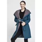 Gertrud winter coat - darkpetrol/gray