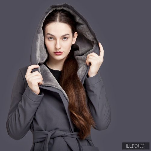 Gertrud winter coat - dark gray/light gray
