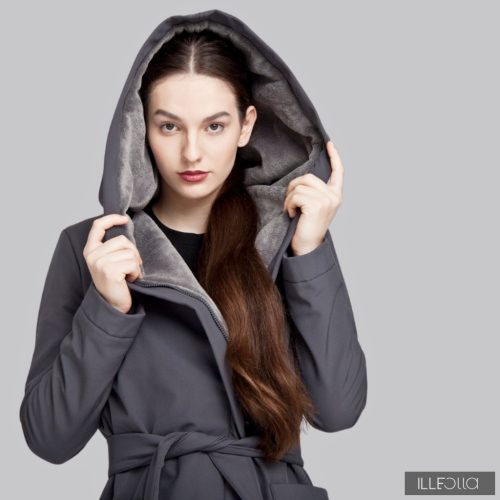 Gertrud winter coat - dark gray/light gray