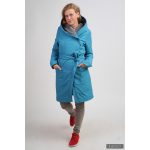 Gertrud winter coat - teal / light gray XS