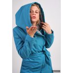 Gertrud winter coat - teal / light gray XS