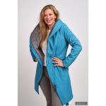 Gertrud winter coat - teal / light gray XS