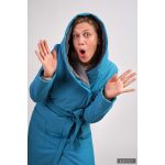 Gertrud winter coat - teal / light gray XS