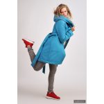 Gertrud winter coat - teal / light gray XS