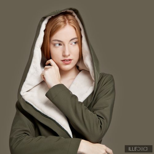 Gertrúd  női télikabát bélelt softshell - világoskheki/drapp