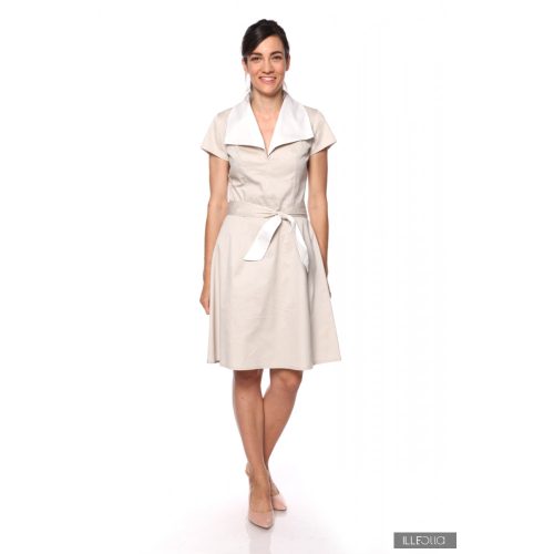 Elegant MAYA dress - beige / white