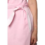 Egyszerű elegáns MAYA ruha - rózsaszín/fehér