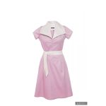 Egyszerű elegáns MAYA ruha - rózsaszín/fehér