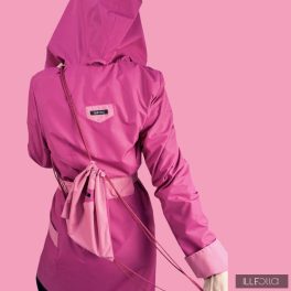 RITA  windproof & waterproof designer raincoat - bright cyclamen and coral   RITA  windproof & waterproof designer raincoat - bright cyclamen and coral