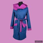 RITA  windproof & waterproof designer raincoat - cyclamen / dark petrol XS