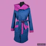 RITA  windproof & waterproof designer raincoat - cyclamen / dark petrol M