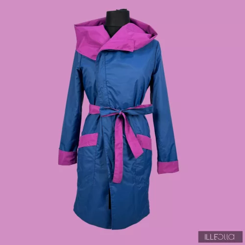 RITA  windproof & waterproof designer raincoat - cyclamen / dark petrol M