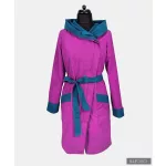 RITA  windproof & waterproof designer raincoat - cyclamen / dark petrol M