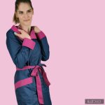 RITA  windproof & waterproof designer raincoat - cyclamen / dark petrol XS