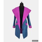 RITA  windproof & waterproof designer raincoat - cyclamen / dark petrol XS