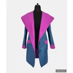 RITA  windproof & waterproof designer raincoat - cyclamen / dark petrol M