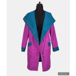 RITA  windproof & waterproof designer raincoat - cyclamen / dark petrol XS