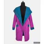 RITA  windproof & waterproof designer raincoat - cyclamen / dark petrol M